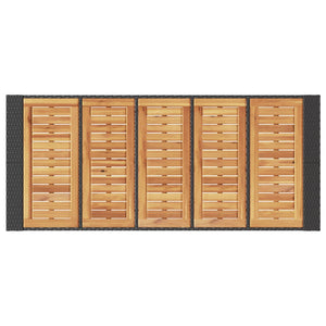 Garten Bartisch Schwarz Polyrattan 185x80 cm