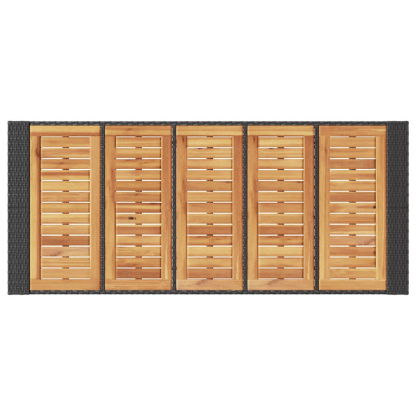 Garten Bartisch Schwarz Polyrattan 185x80 cm