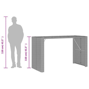 Garten Bartisch Schwarz Polyrattan 185x80 cm