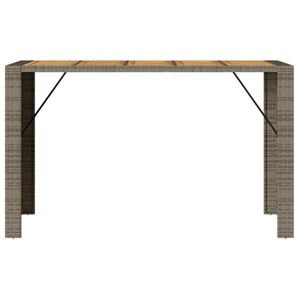 Grauer Garten-Bartisch 185 cm mit Holzplatte
