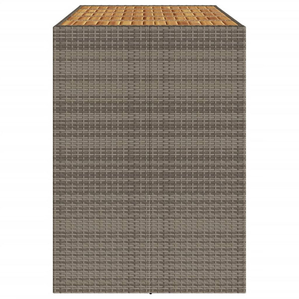 Grauer Garten-Bartisch 185 cm mit Holzplatte