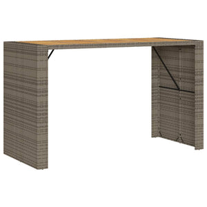 Grauer Garten-Bartisch 185 cm mit Holzplatte