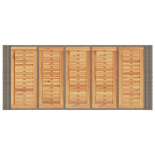 Grauer Garten-Bartisch 185 cm mit Holzplatte