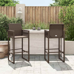 Garten Barhocker 2er Set Braun Rattan