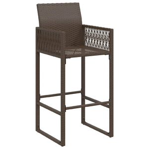Garten Barhocker 2er Set Braun Rattan