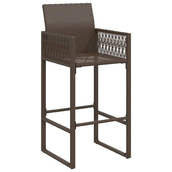 Garten Barhocker 2er Set Braun Rattan