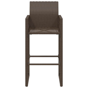Garten Barhocker 2er Set Braun Rattan