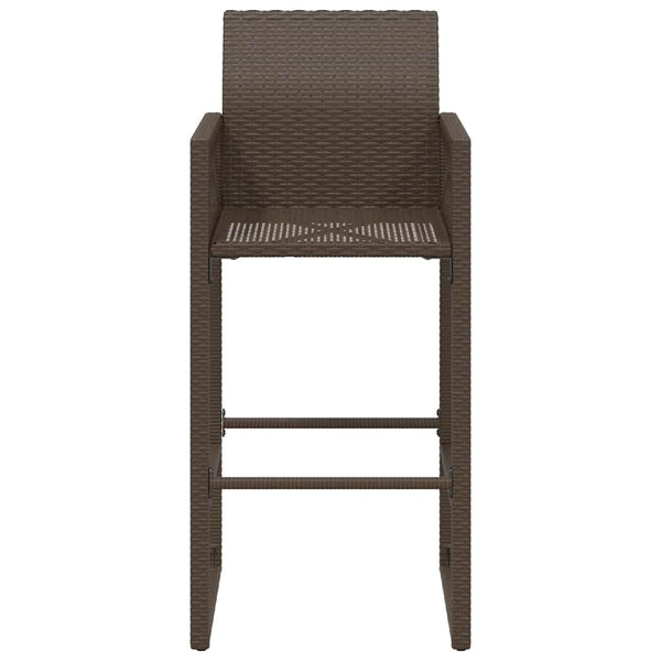 Garten Barhocker 2er Set Braun Rattan