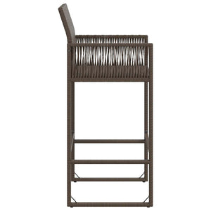 Garten Barhocker 2er Set Braun Rattan