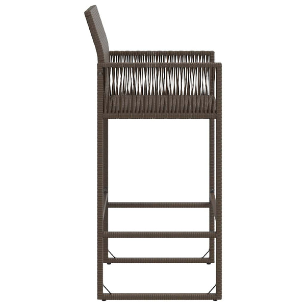 Garten Barhocker 2er Set Braun Rattan