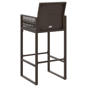 Garten Barhocker 2er Set Braun Rattan