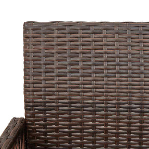 Garten Barhocker 2er Set Braun Rattan
