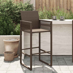 Garten Barhocker 2er Set Braun Rattan
