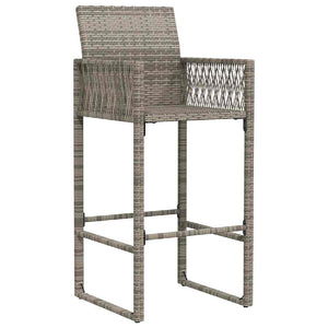 Garten Barhocker Grau Poly Rattan 2er Set