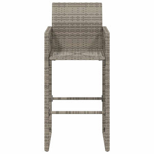 Garten Barhocker Grau Poly Rattan 2er Set