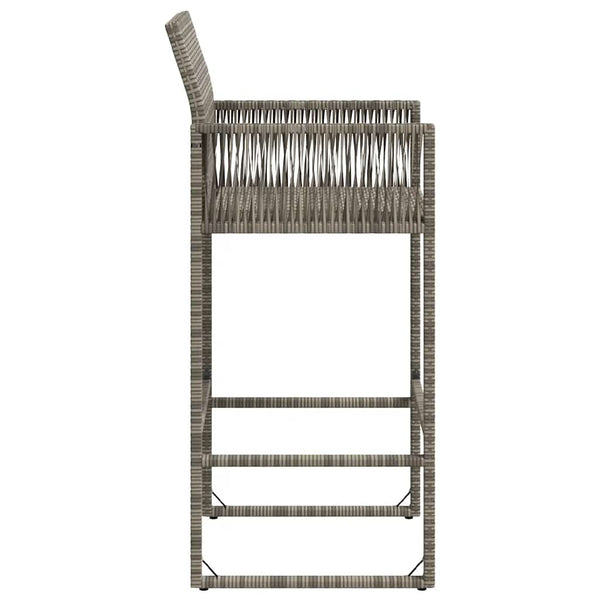 Garten Barhocker Grau Poly Rattan 2er Set