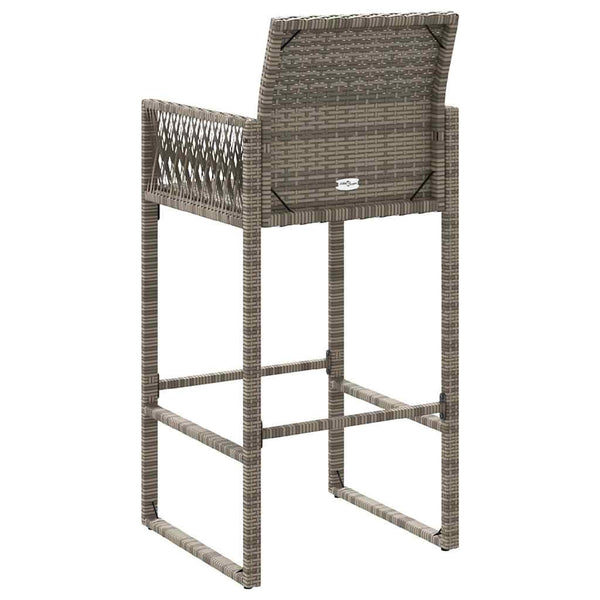Garten Barhocker Grau Poly Rattan 2er Set