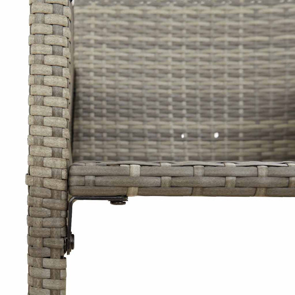 Garten Barhocker Grau Poly Rattan 2er Set