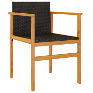 Gartenstühle 2er Set Poly Rattan Schwarz