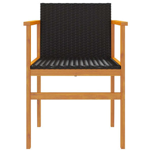 Gartenstühle 2er Set Poly Rattan Schwarz