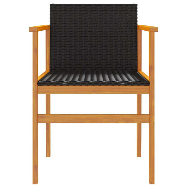 Gartenstühle 2er Set Poly Rattan Schwarz