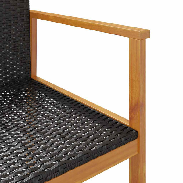 Gartenstühle 2er Set Poly Rattan Schwarz