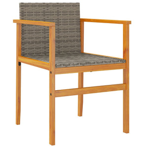 Gartenstühle 2er Set Grau Poly Rattan
