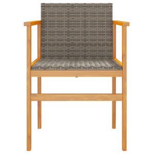 Gartenstühle 2er Set Grau Poly Rattan
