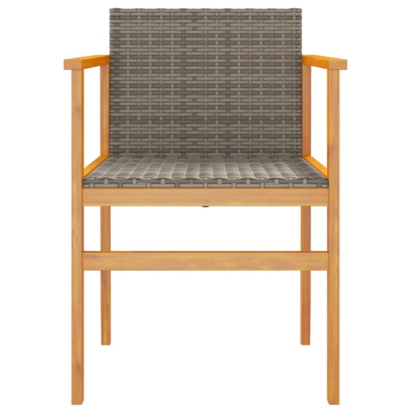 Gartenstühle 2er Set Grau Poly Rattan