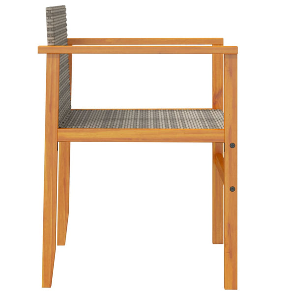Gartenstühle 2er Set Grau Poly Rattan