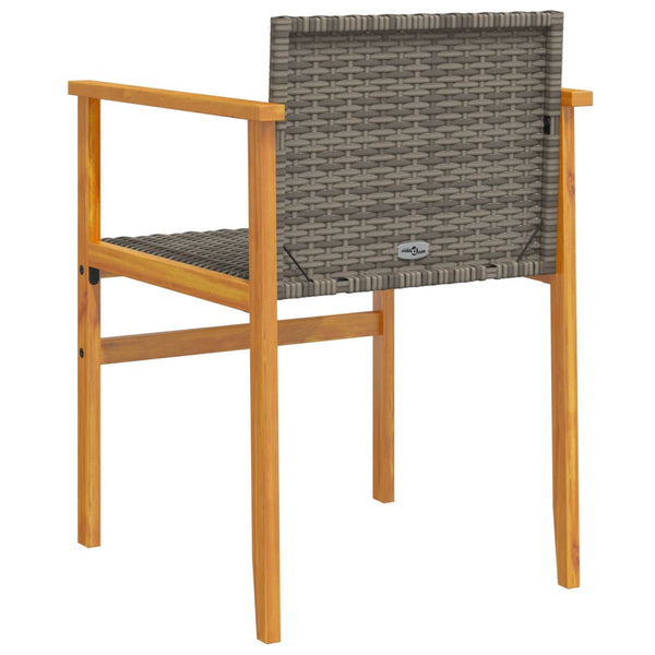 Gartenstühle 2er Set Grau Poly Rattan