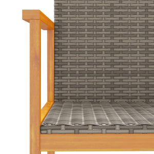 Gartenstühle 2er Set Grau Poly Rattan