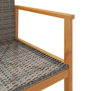 Gartenstühle 2er Set Grau Poly Rattan