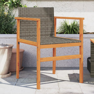 Gartenstühle 2er Set Grau Poly Rattan