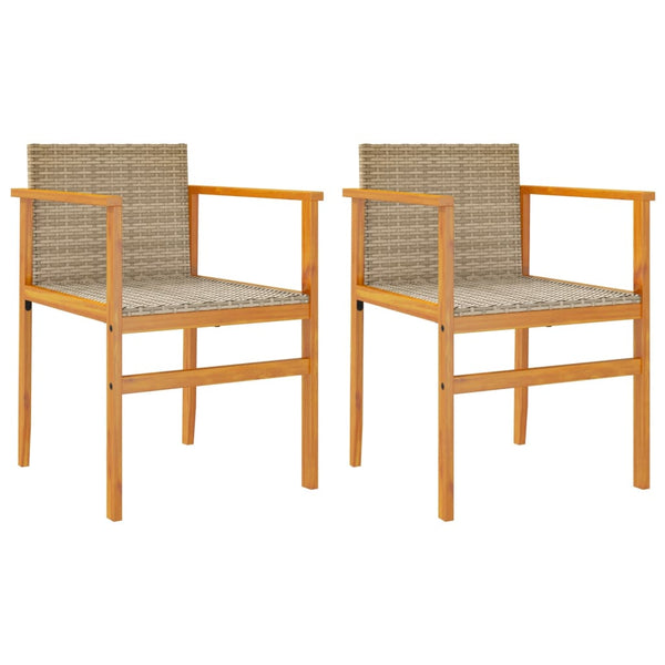 Gartenstühle 2er Set Beige Poly Rattan