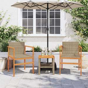 Gartenstühle 2er Set Beige Poly Rattan