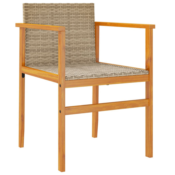 Gartenstühle 2er Set Beige Poly Rattan