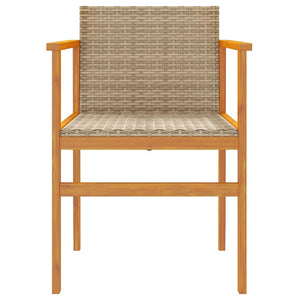 Gartenstühle 2er Set Beige Poly Rattan