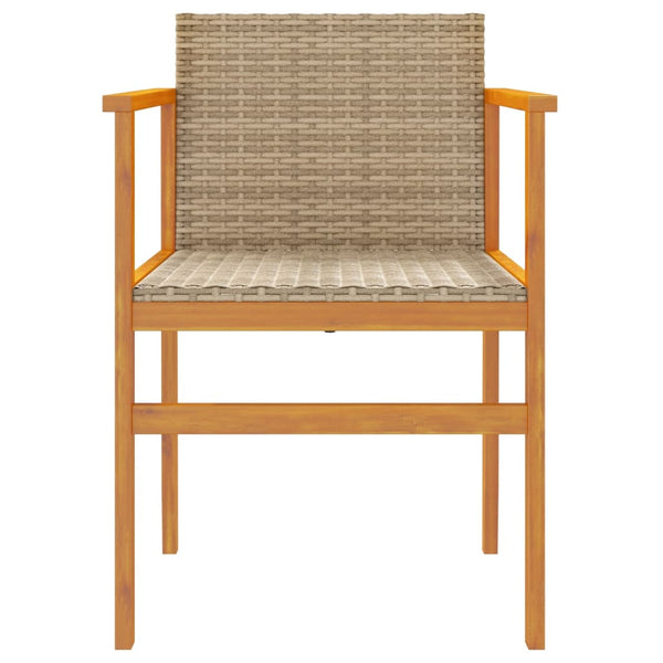 Gartenstühle 2er Set Beige Poly Rattan