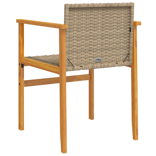 Gartenstühle 2er Set Beige Poly Rattan