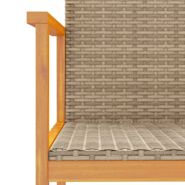 Gartenstühle 2er Set Beige Poly Rattan