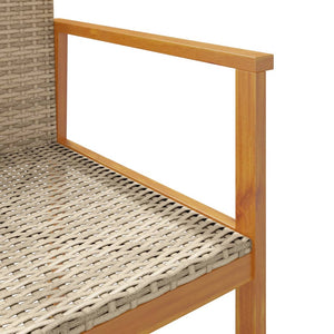 Gartenstühle 2er Set Beige Poly Rattan