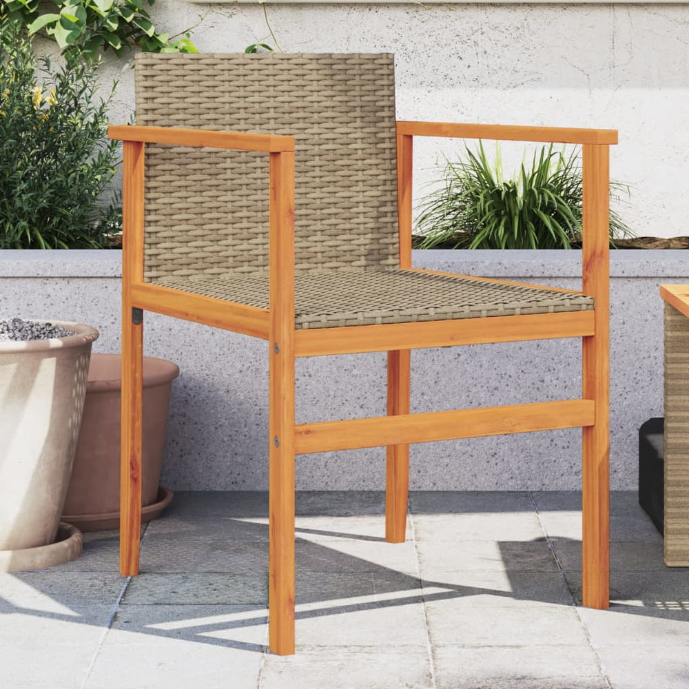 Gartenstühle 2er Set Beige Poly Rattan