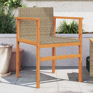 Gartenstühle 2er Set Beige Poly Rattan