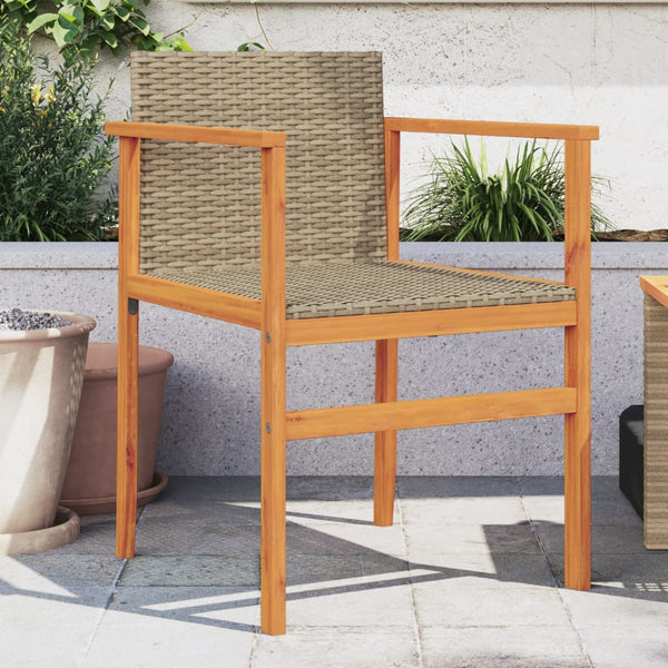 Gartenstühle 2er Set Beige Poly Rattan