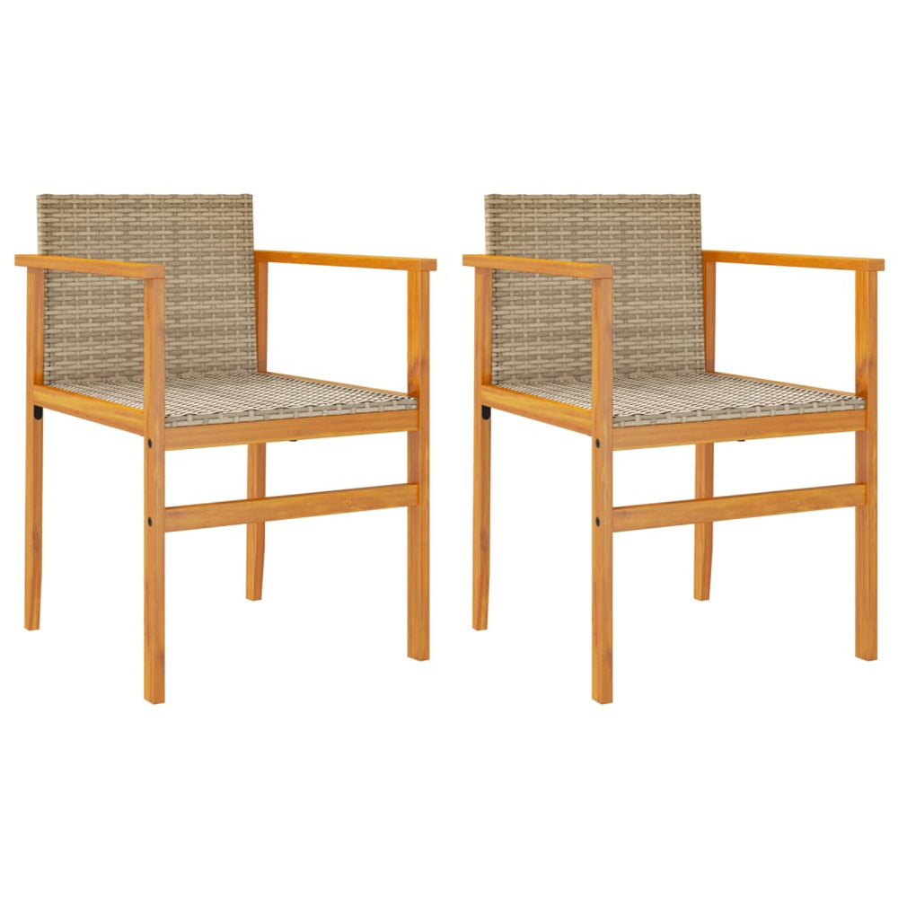 Gartenstühle mit Kissen, 2er Set, Beige