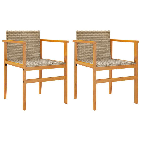 Gartenstühle mit Kissen, 2er Set, Beige