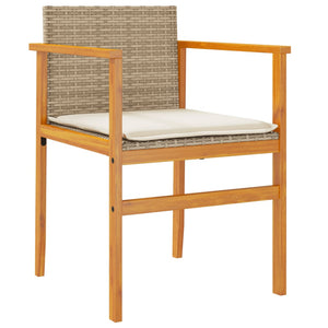 Gartenstühle mit Kissen, 2er Set, Beige