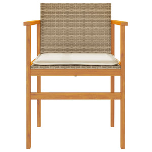Gartenstühle mit Kissen, 2er Set, Beige