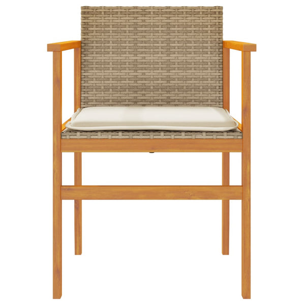 Gartenstühle mit Kissen, 2er Set, Beige